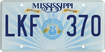 MS license plate LKF370