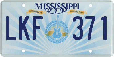 MS license plate LKF371