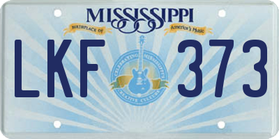 MS license plate LKF373