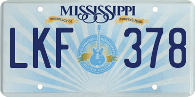 MS license plate LKF378