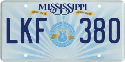 MS license plate LKF380