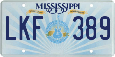 MS license plate LKF389