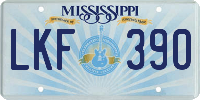 MS license plate LKF390
