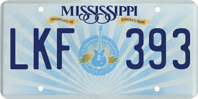 MS license plate LKF393