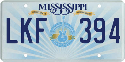 MS license plate LKF394