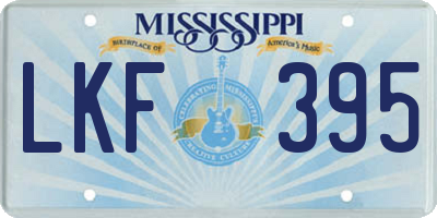 MS license plate LKF395