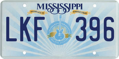 MS license plate LKF396