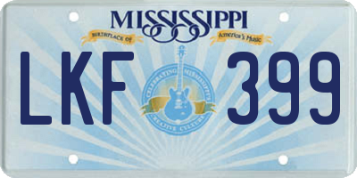 MS license plate LKF399