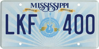 MS license plate LKF400