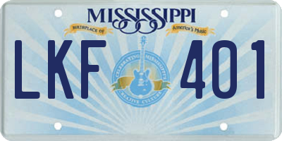 MS license plate LKF401