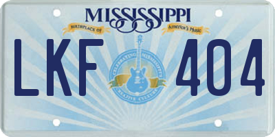 MS license plate LKF404