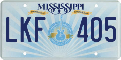 MS license plate LKF405