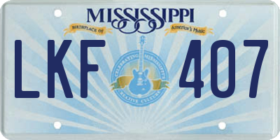MS license plate LKF407