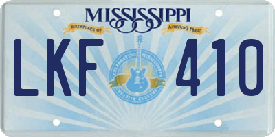 MS license plate LKF410