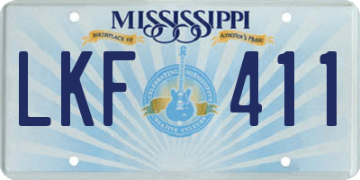 MS license plate LKF411