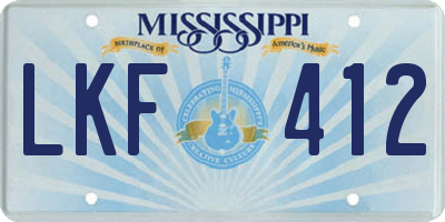 MS license plate LKF412