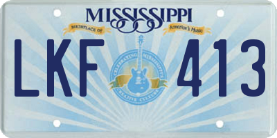 MS license plate LKF413
