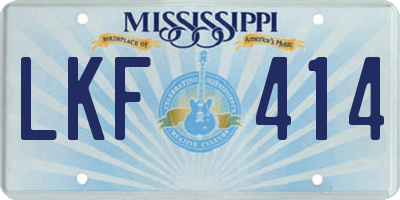 MS license plate LKF414