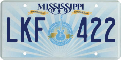 MS license plate LKF422