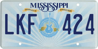 MS license plate LKF424