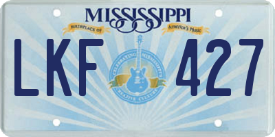 MS license plate LKF427