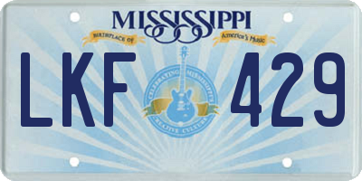 MS license plate LKF429