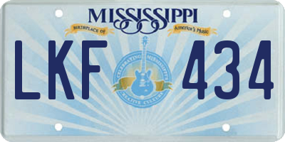 MS license plate LKF434