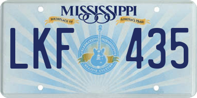 MS license plate LKF435