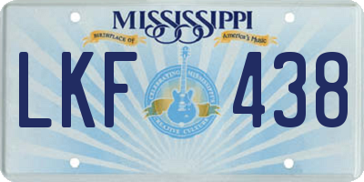 MS license plate LKF438