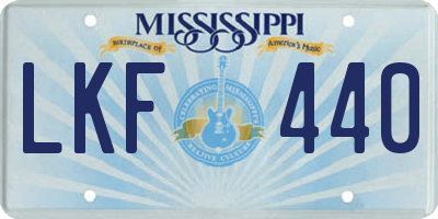 MS license plate LKF440