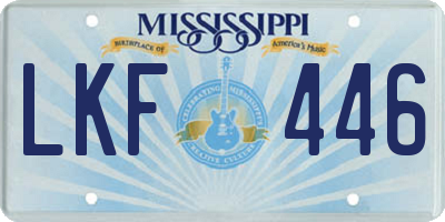 MS license plate LKF446