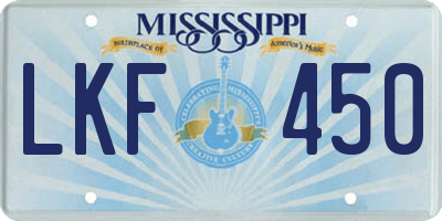 MS license plate LKF450