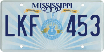 MS license plate LKF453