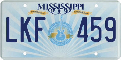 MS license plate LKF459