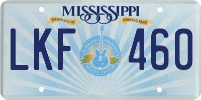 MS license plate LKF460
