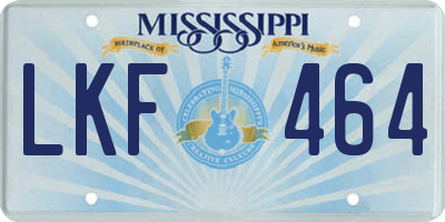MS license plate LKF464