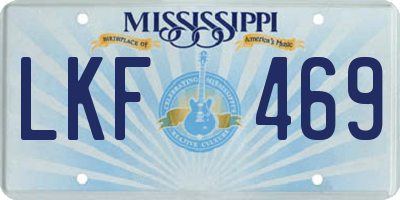 MS license plate LKF469
