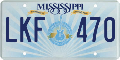 MS license plate LKF470