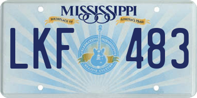 MS license plate LKF483