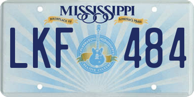 MS license plate LKF484