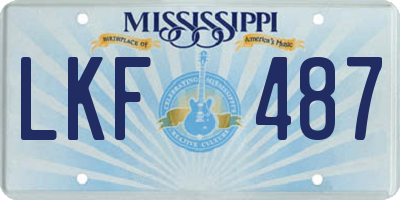 MS license plate LKF487