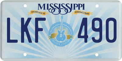 MS license plate LKF490
