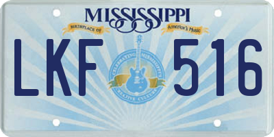 MS license plate LKF516
