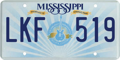 MS license plate LKF519