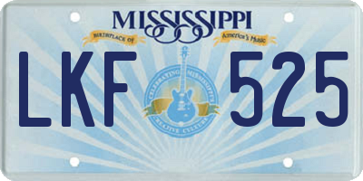 MS license plate LKF525