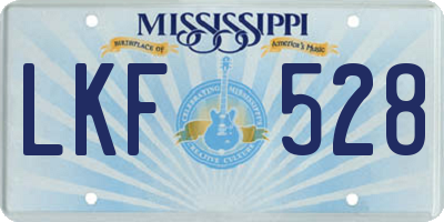 MS license plate LKF528