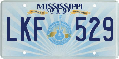 MS license plate LKF529