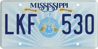 MS license plate LKF530