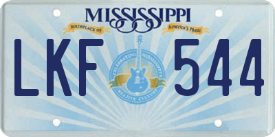 MS license plate LKF544