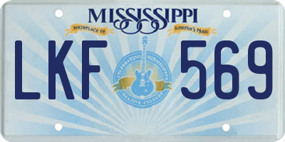 MS license plate LKF569